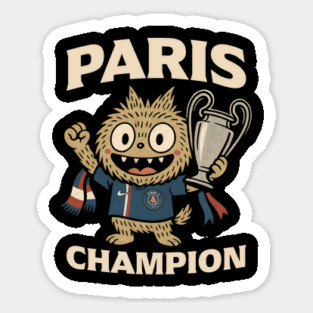 Paris Saint Germain Champion PSG Labubu Monster Finale Ligue Des Champions 2025 Celebration Sticker