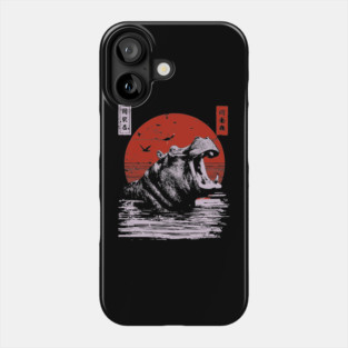 Roaring Hippo River Beast - African Mythpunk Propaganda Art Phone Case