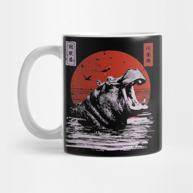 Roaring Hippo River Beast - African Mythpunk Propaganda Art by TuncGK