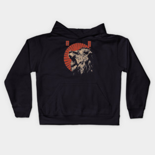 Roaring Lion Rising Sun - Constructivist Wildlife Propaganda Kids Hoodie