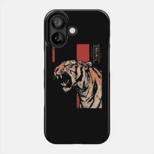 Roaring Tiger Fury - Tech Noir Predator Screenprint Phone Case