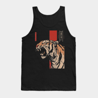 Roaring Tiger Fury - Tech Noir Predator Screenprint Tank Top