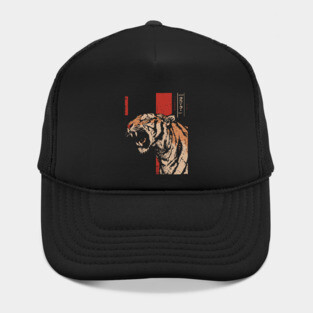 Roaring Tiger Fury - Tech Noir Predator Screenprint Hat