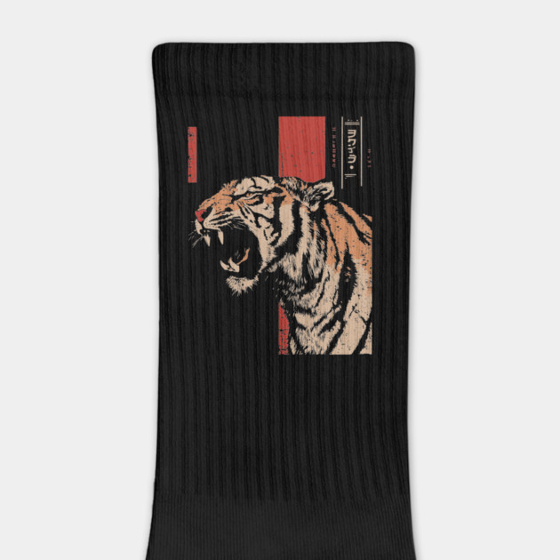 Roaring Tiger Fury - Tech Noir Predator Screenprint by TuncGK