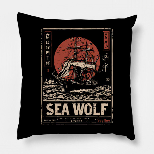 Sea Wolf Pirate Ship - Maritime Dieselpunk Adventure Print Pillow by TuncGK