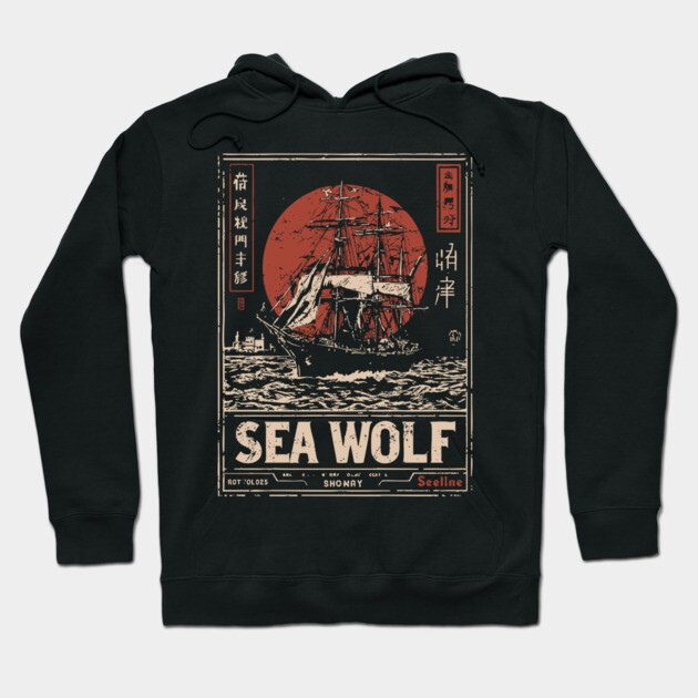 Sea Wolf Pirate Ship - Maritime Dieselpunk Adventure Print Hoodie by TuncGK