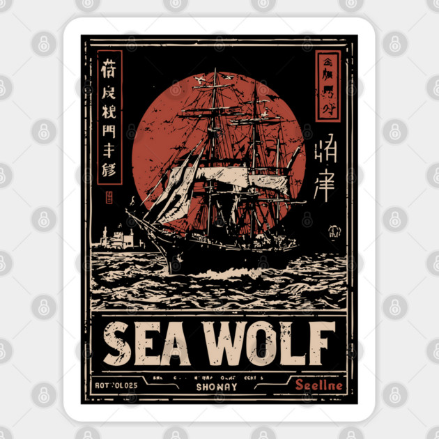 Sea Wolf Pirate Ship - Maritime Dieselpunk Adventure Print Sticker by TuncGK