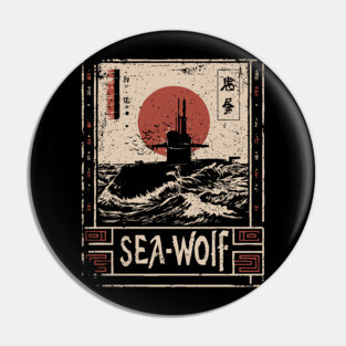 Sea Wolf Submarine - Tech Noir Underwater Warfare Art Pin