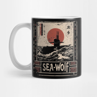 Sea Wolf Submarine - Tech Noir Underwater Warfare Art Mug