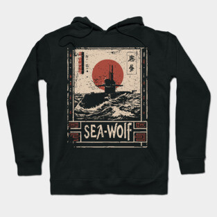 Sea Wolf Submarine - Tech Noir Underwater Warfare Art Hoodie