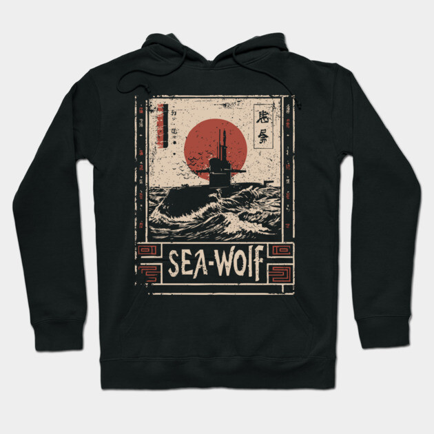 Sea Wolf Submarine - Tech Noir Underwater Warfare Art Hoodie by TuncGK