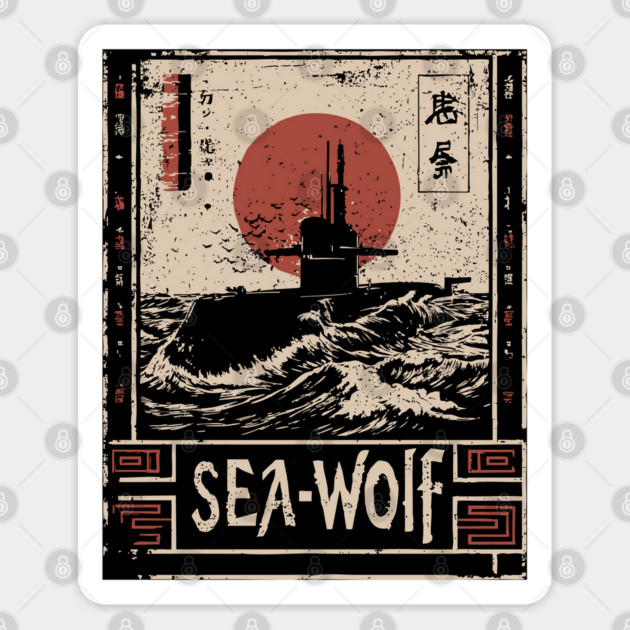 Sea Wolf Submarine - Tech Noir Underwater Warfare Art Sticker by TuncGK