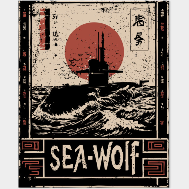Sea Wolf Submarine - Tech Noir Underwater Warfare Art Wall Art by TuncGK