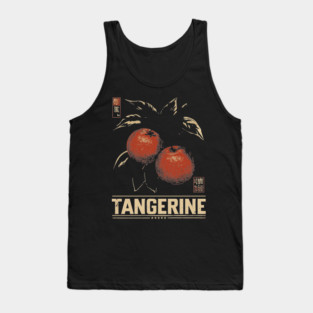 Tangerine Citrus Branch - Dark Academia Botanical Screenprint Tank Top