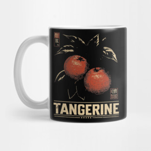 Tangerine Citrus Branch - Dark Academia Botanical Screenprint Mug