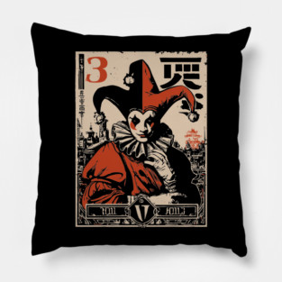 The Fool Tarot Card - Surrealist Mythpunk Fortune Art Pillow