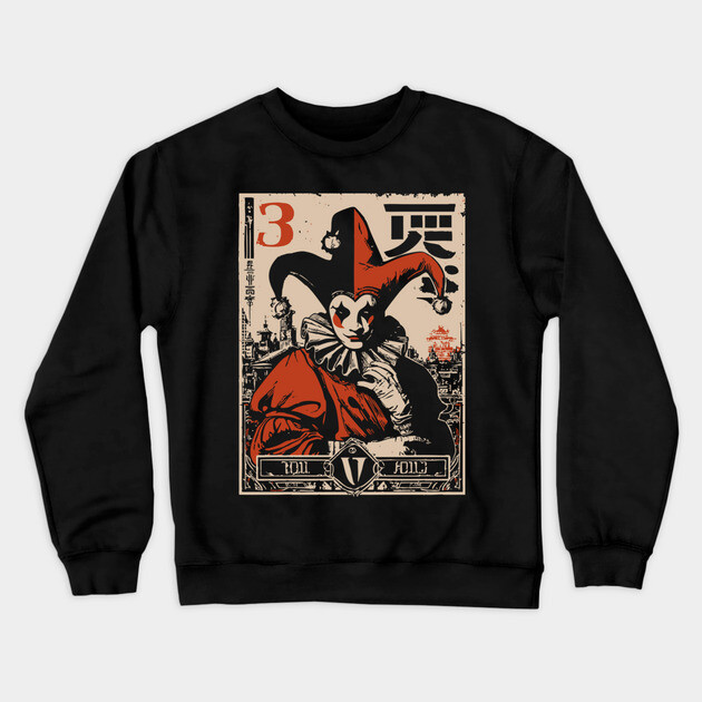 The Fool Tarot Card - Surrealist Mythpunk Fortune Art Crewneck Sweatshirt by TuncGK