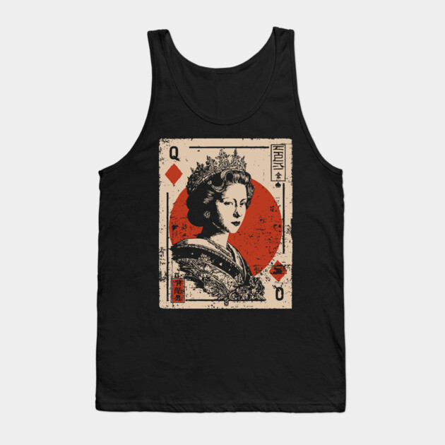 Queen of Diamonds Playing Card - Neo Noir Casino Royalty Art Tank Top by TuncGK