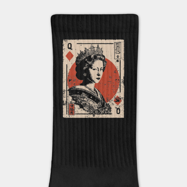 Queen of Diamonds Playing Card - Neo Noir Casino Royalty Art by TuncGK