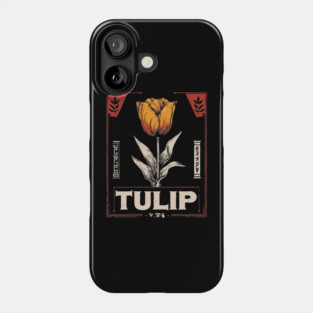 Tulip Botanical Print - Dutch Constructivist Wabi Sabi Flower Phone Case