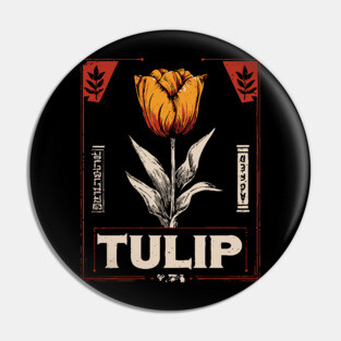 Tulip Botanical Print - Dutch Constructivist Wabi Sabi Flower Pin