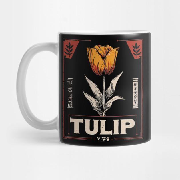 Tulip Botanical Print - Dutch Constructivist Wabi Sabi Flower by TuncGK