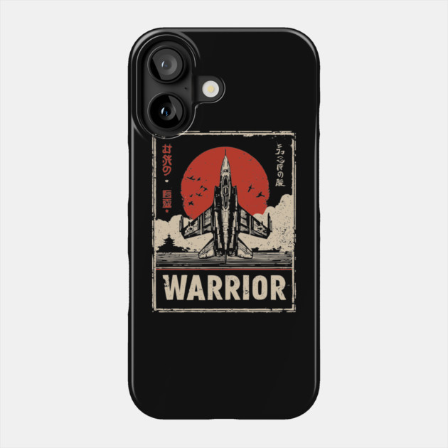 Warrior Jet Fighter - Tech Noir Military Aviation Propaganda Phone Case by TuncGK