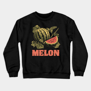 Watermelon Summer Botanical - Dark Academia Fruit Screenprint Crewneck Sweatshirt