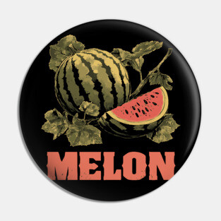 Watermelon Summer Botanical - Dark Academia Fruit Screenprint Pin