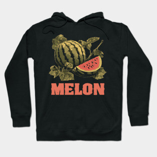 Watermelon Summer Botanical - Dark Academia Fruit Screenprint Hoodie