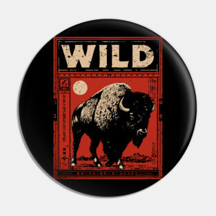 Wild Bison Buffalo - American West Constructivist Propaganda Pin