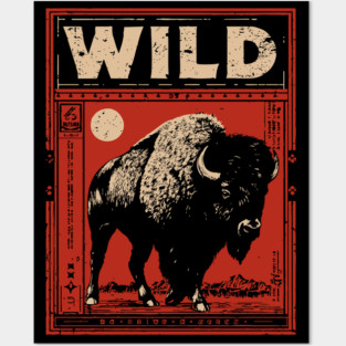 Wild Bison Buffalo - American West Constructivist Propaganda Posters and Art