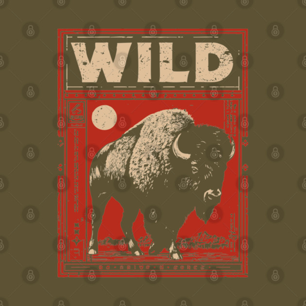 Wild Bison Buffalo - American West Constructivist Propaganda by TuncGK