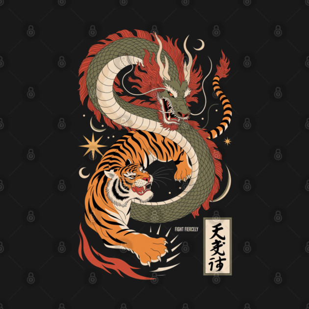 Martial Arts Spirit: Dragon and Tiger Clash – Fight Fiercely by ArtMichalS