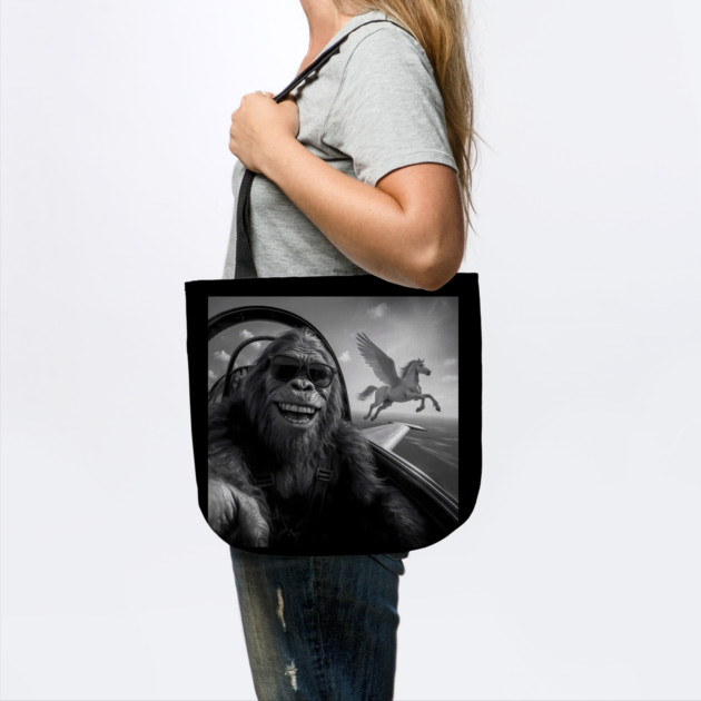 Bigfoot taking selfie with flying horse by SKIBITEES 