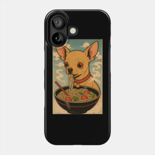 Chihuahua eating ramen Phone Case