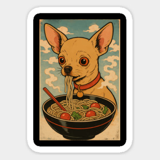 Chihuahua eating ramen Magnet