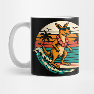 Kangaroo surfing Mug