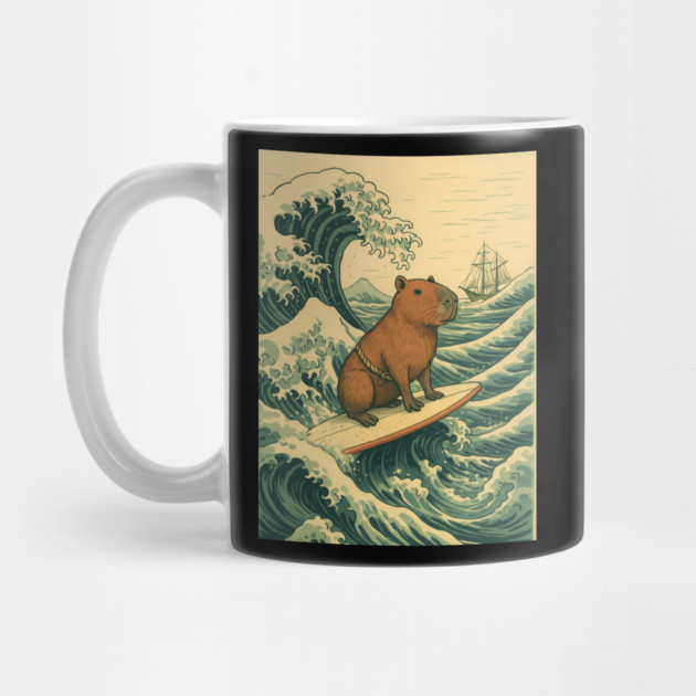 Capybara surfing kanagawa wave by SKIBITEES 