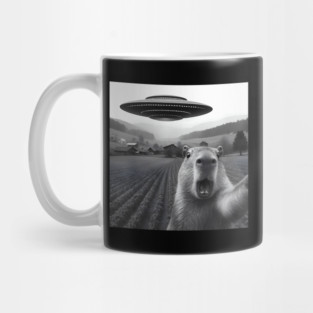 Capybara taking selfie with a UFO Mug