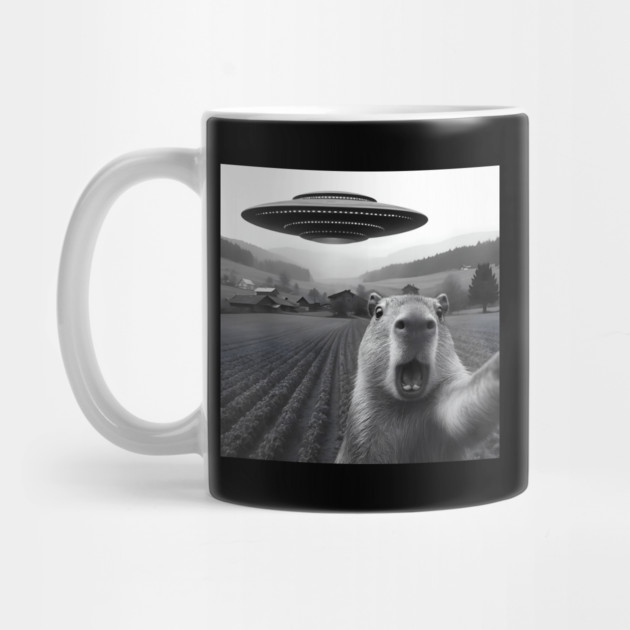 Capybara taking selfie with a UFO by SKIBITEES 