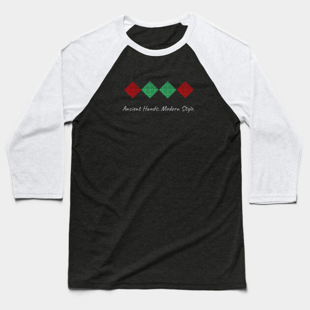Ancient Heart. Modern Style. – Hmong Chicken’s Feet Pattern Baseball T-Shirt by Pimcolle