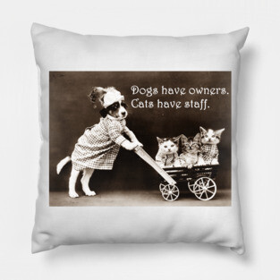 Dogs Have Owners, Cats Have Staff Pillow
