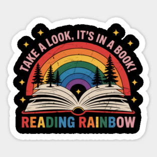Reading Book Rainbow Sticker