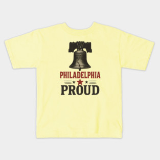 Philadelphia Liberty Bell Vintage Typography - Patriotic Americana City Pride Kids T-Shirt
