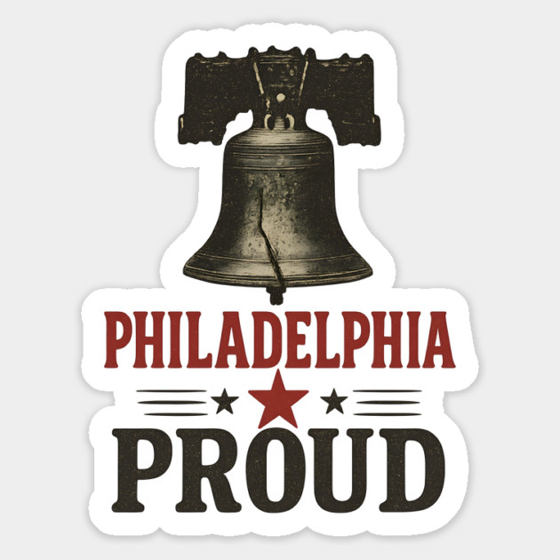 Philadelphia Liberty Bell Vintage Typography - Patriotic Americana City Pride Magnet by WarFX Designs