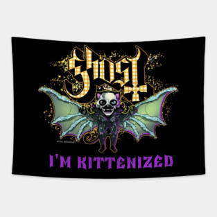 Ghost Kittenized Skeleta Tapestry