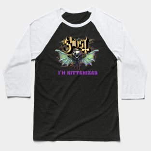 Ghost Kittenized Skeleta Baseball T-Shirt