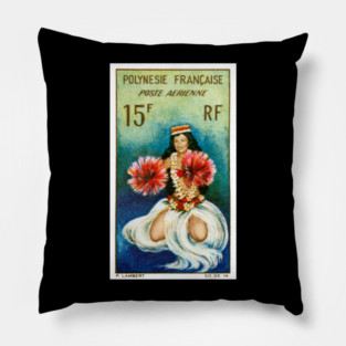 1958 FRENCH POLYNESIA Tahitian Dancer Pillow