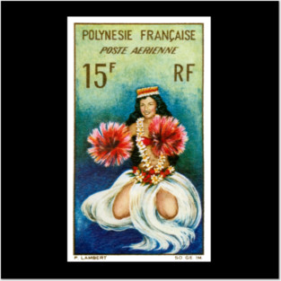 1958 FRENCH POLYNESIA Tahitian Dancer Posters and Art